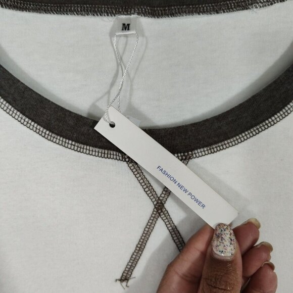 Todolor T-Shirt Shirt Men Size M Cream Brown Long Sleeve NEW - Picture 6 of 8